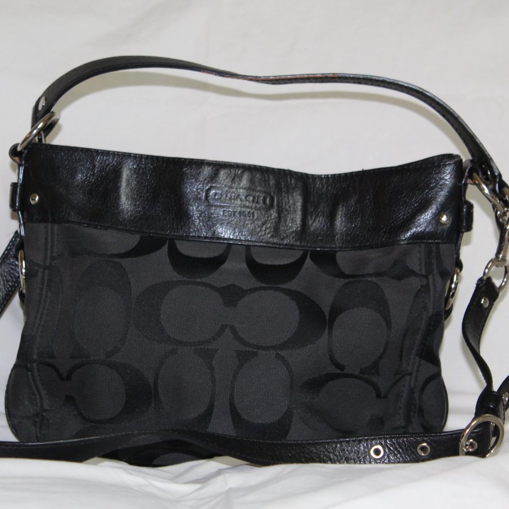 Lot of 2 Authentic Coach Shoulder Bags, brown and black